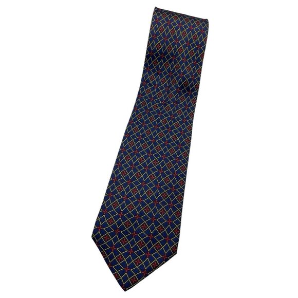 blue printed tie